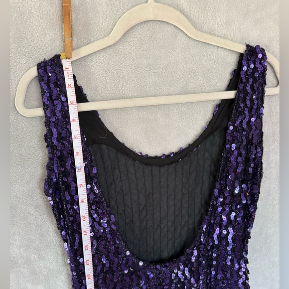 Vintage Purple Sequin Sleeveless Dress - Picture 9 of 10